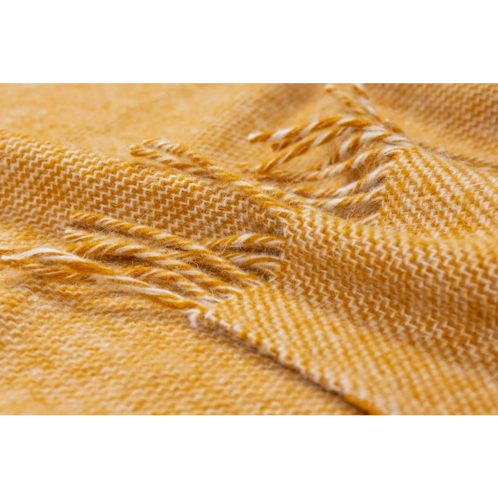 Cambridge Throw Blanket 100% NZ Wool - Mustard - Furniture