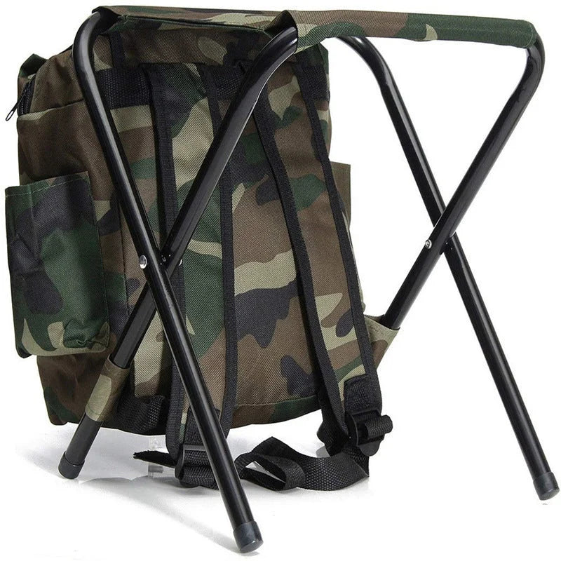 Camo Foldable Backpack Stool for Outdoor Camping Fishing