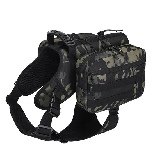 Camouflage Dog Tactical Backpack Harness - Adjustable