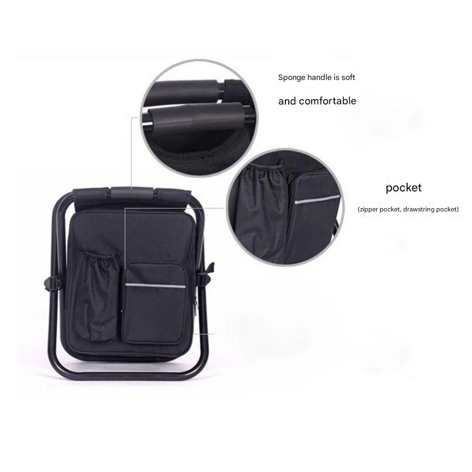 Camouflage Insulated Cooler Backpack Chair - Foldable Stool