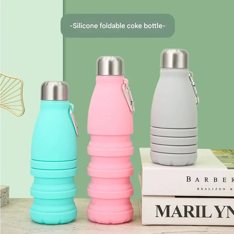 Camouflage pink Collapsible Silicone Water Bottle