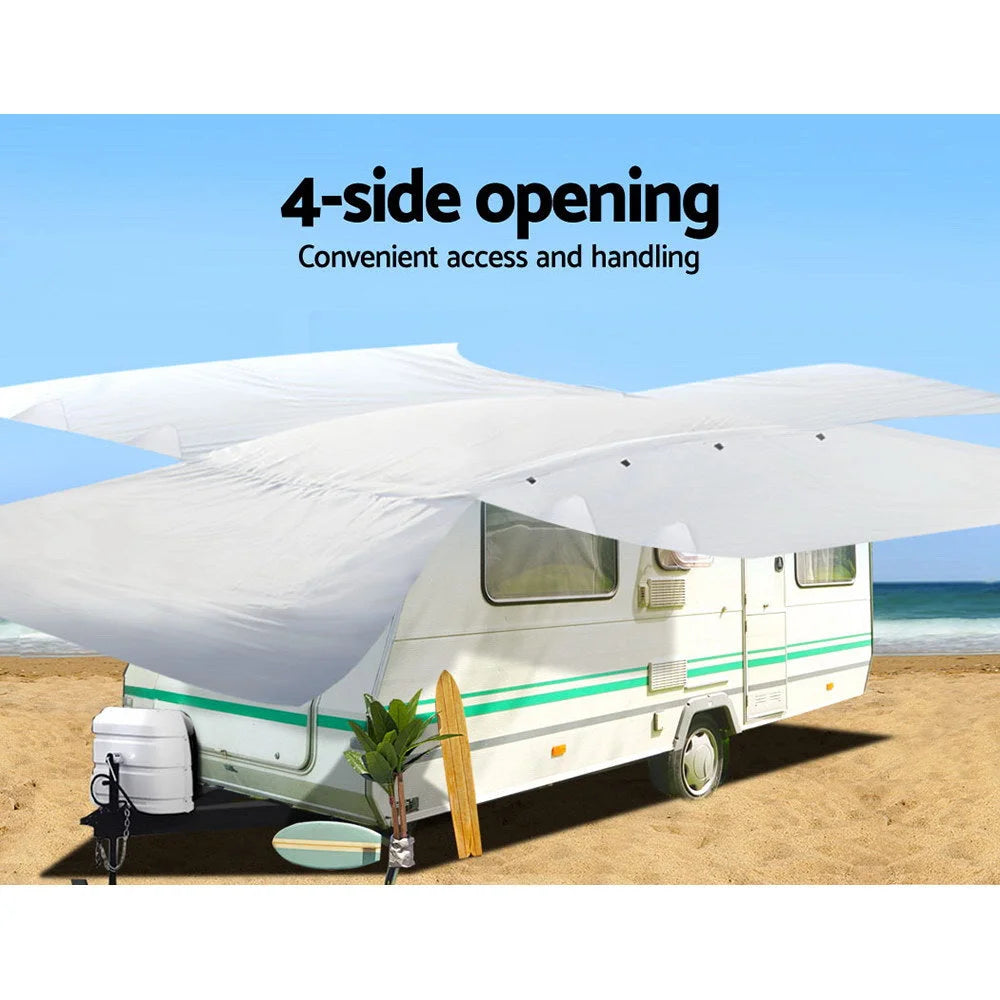 Campervan cover layer with pack contents and accessory layout