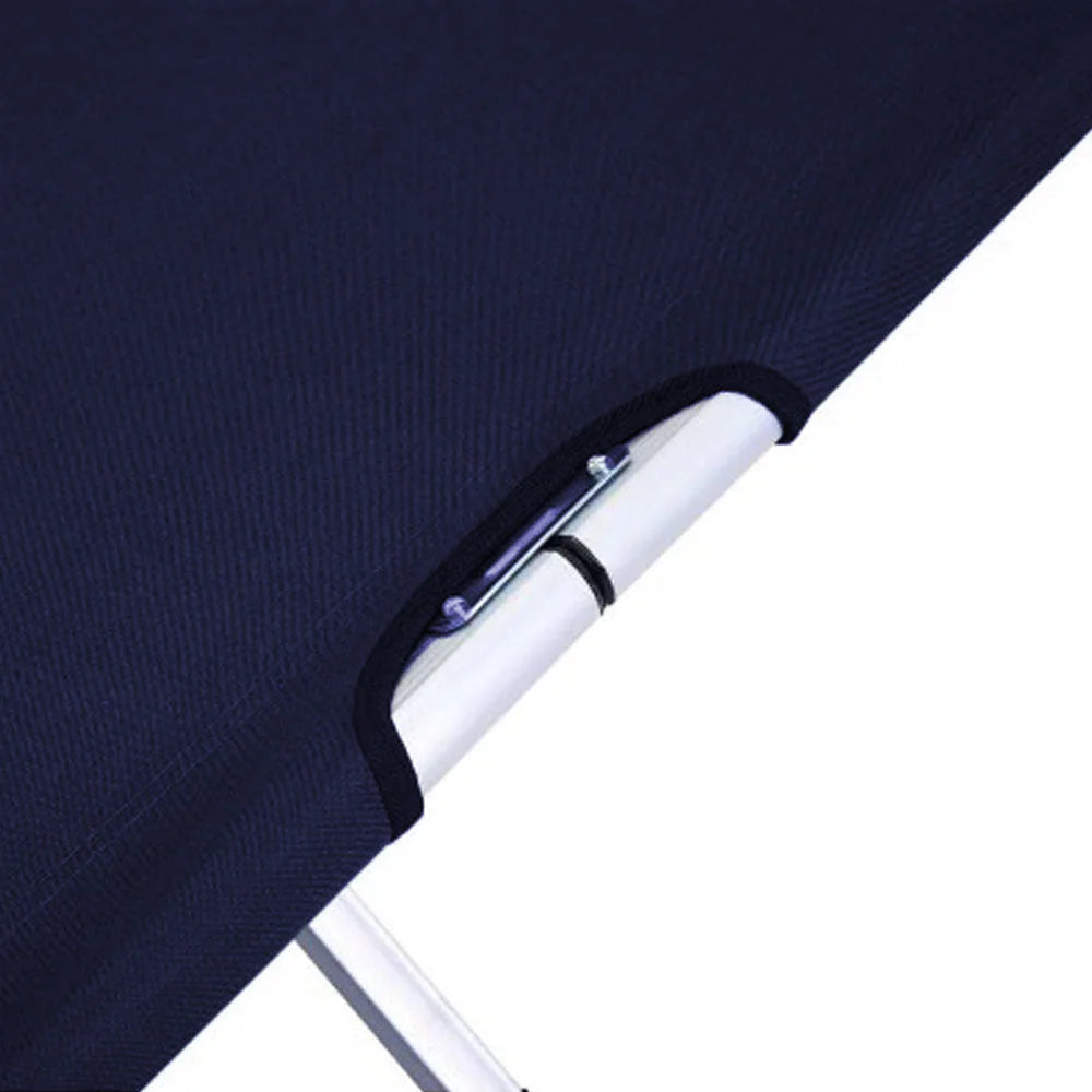 Camping Bed Folding Stretcher Light Weight w/ Carry Bag Camp Portable - navy from Home My Garden