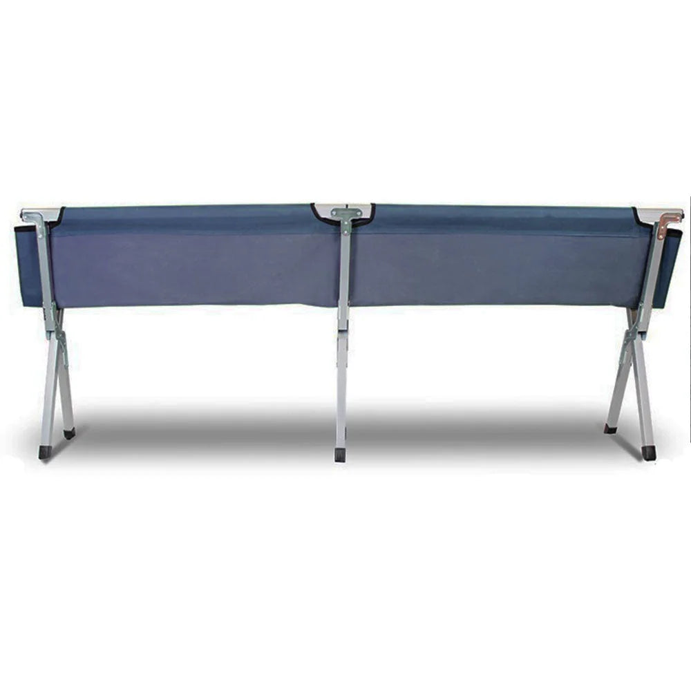 Camping Bed Folding Stretcher Light Weight w/ Carry Bag Camp Portable - navy shown for online product comparison