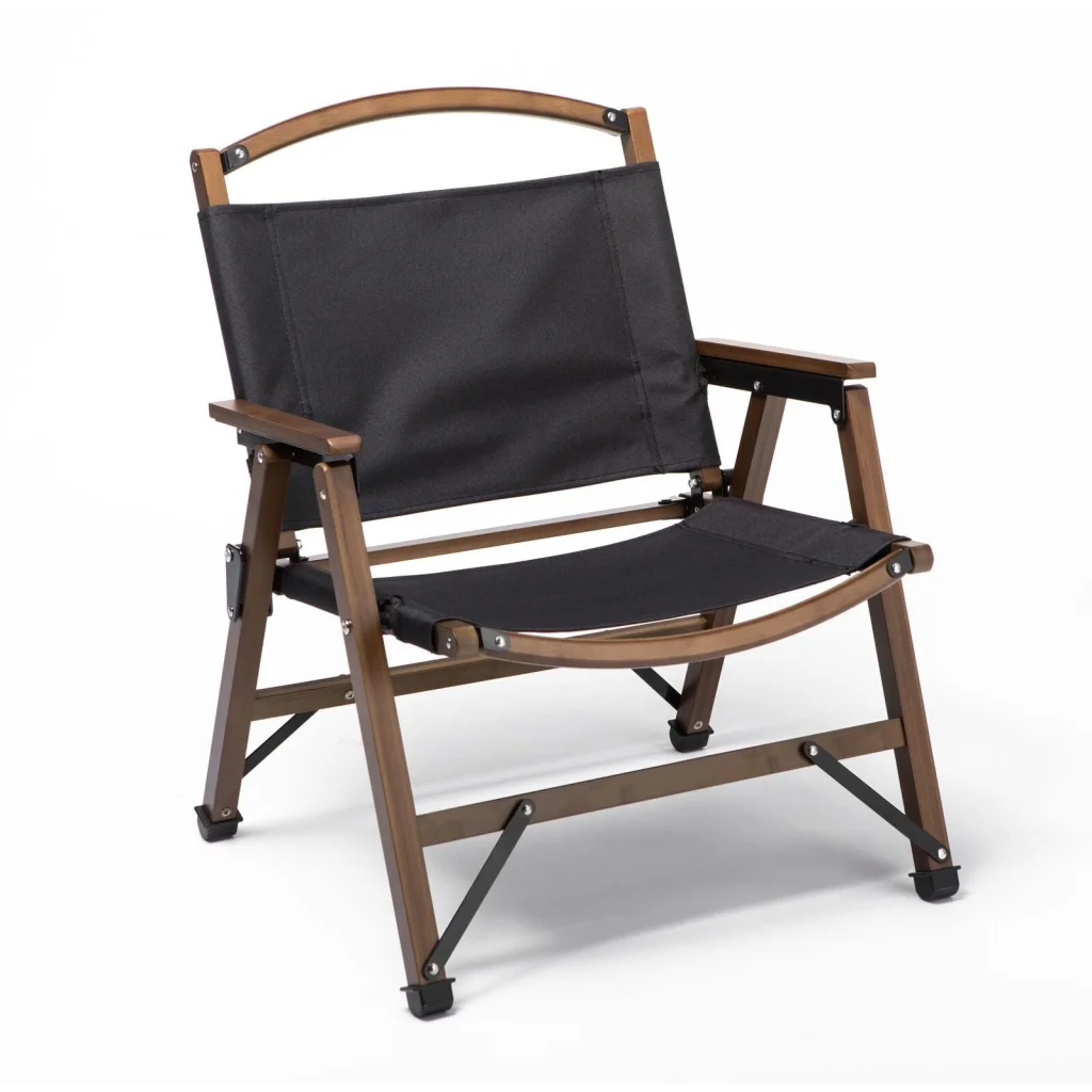 Camping Chair Bamboo Canvas Foldable Outdoor Wooden Travel