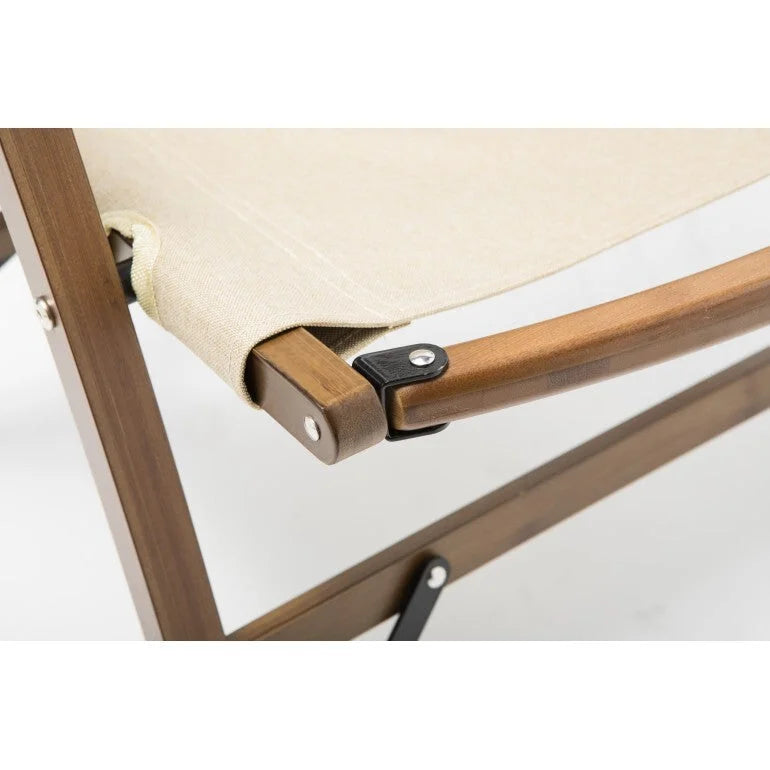 Camping Chair Bamboo Canvas Foldable Outdoor Wooden Travel