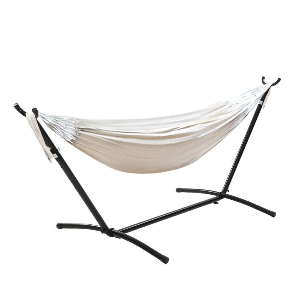 Camping Hammock with Stand Cotton Rope Lounge Hammock