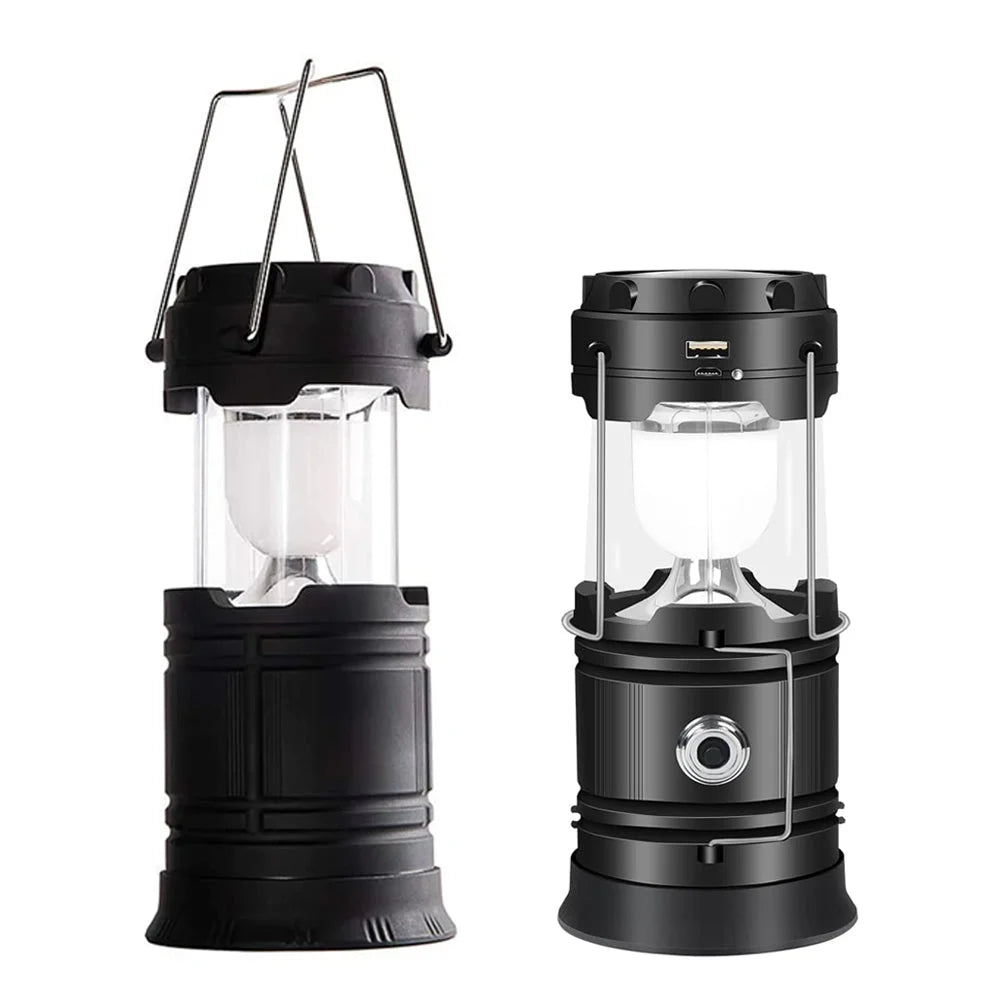 Camping Lamp LED Solar Powered Rechargeable USB Torch