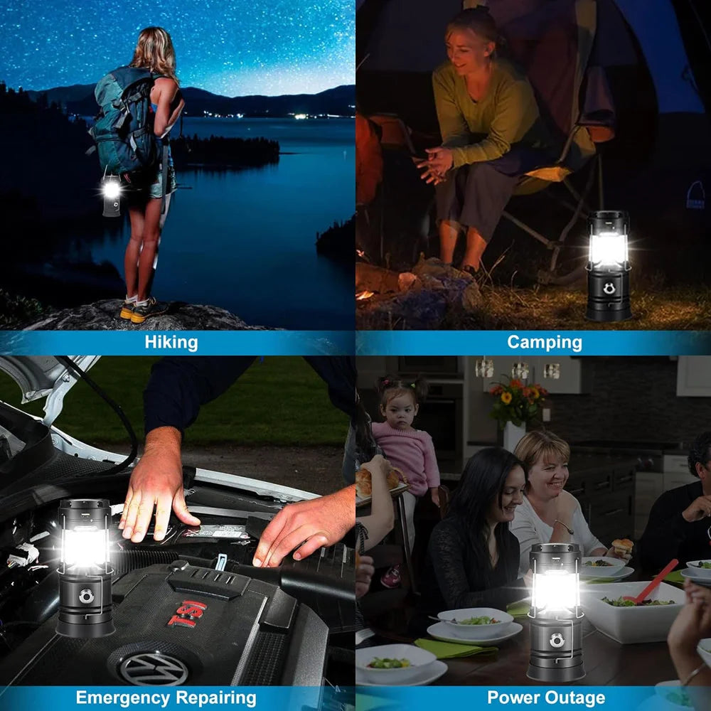 Camping Lamp LED Solar Powered Rechargeable USB Torch