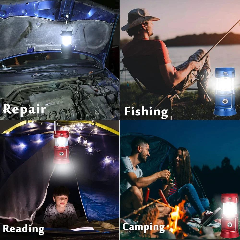Camping Lamp LED Solar Powered Rechargeable USB Torch