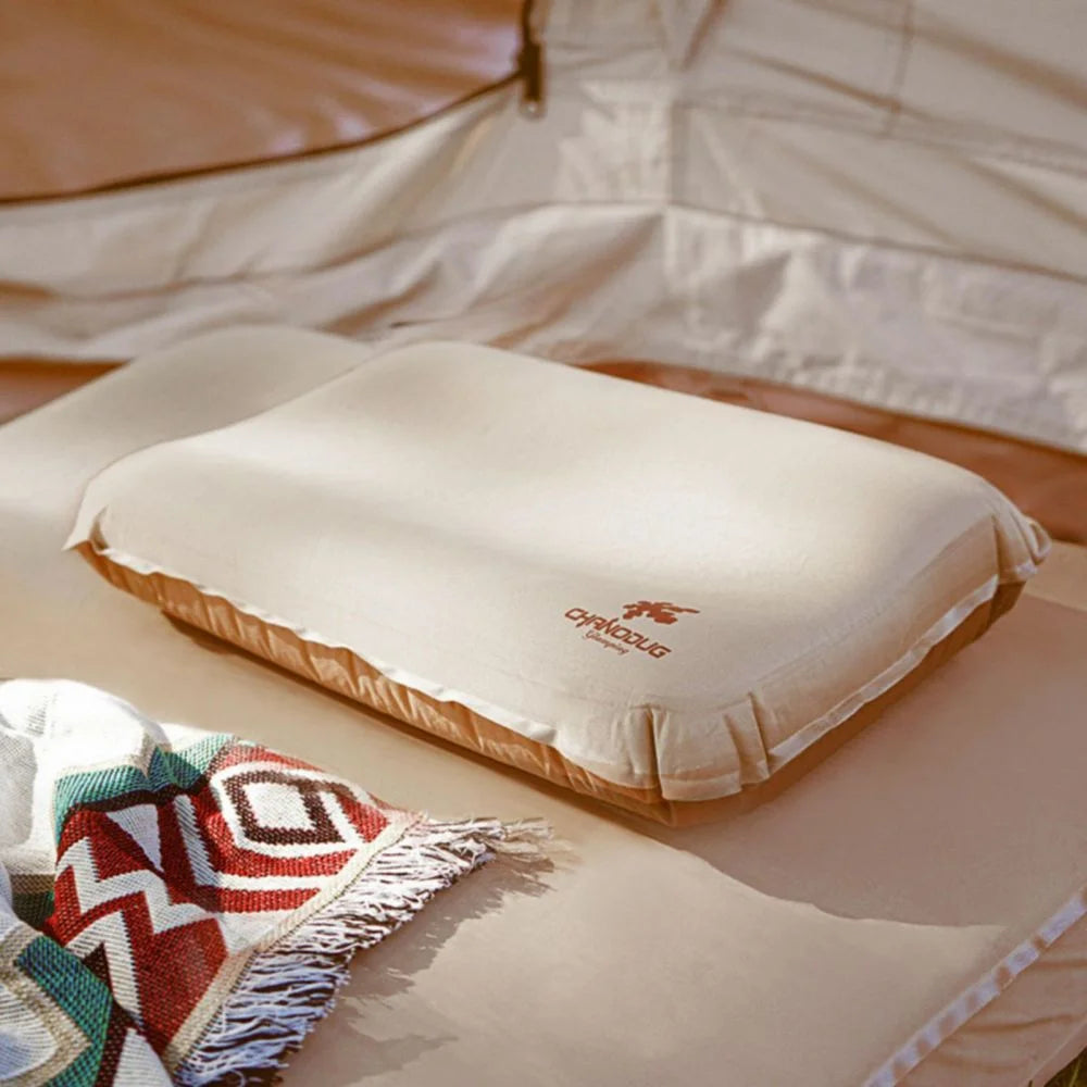 Camping Pillow Self-Inflating with Ergonomic 3D Support