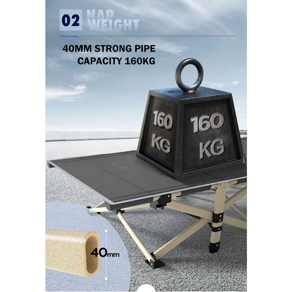 Camping Portable Stretcher Single Foldable Folding Bed Mattress Recliner
