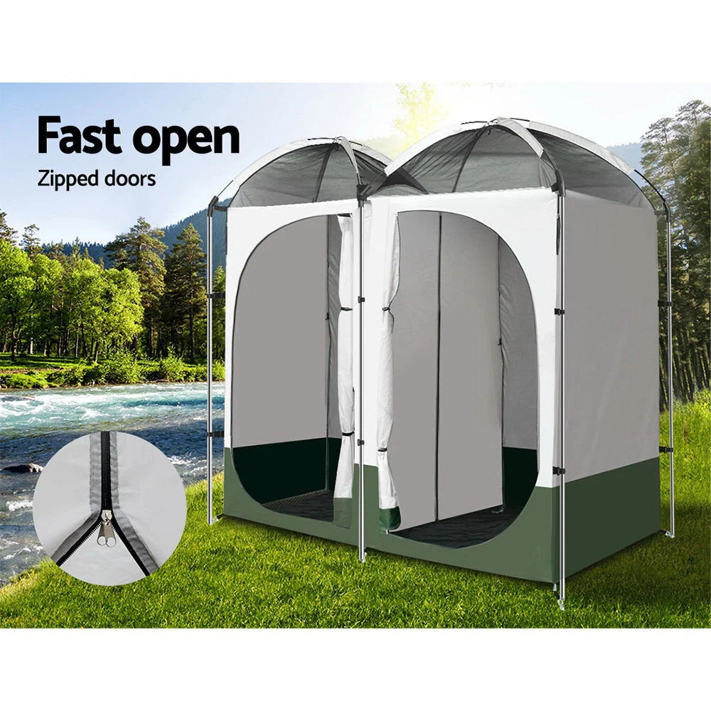 Camping Shower Toilet Tent Double Outdoor Portable Change