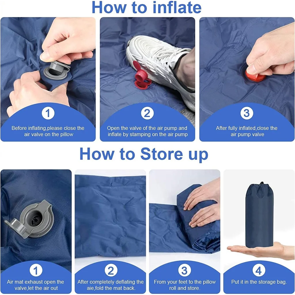 Camping Sleeping Pad Ultralight Inflatable with Pillow