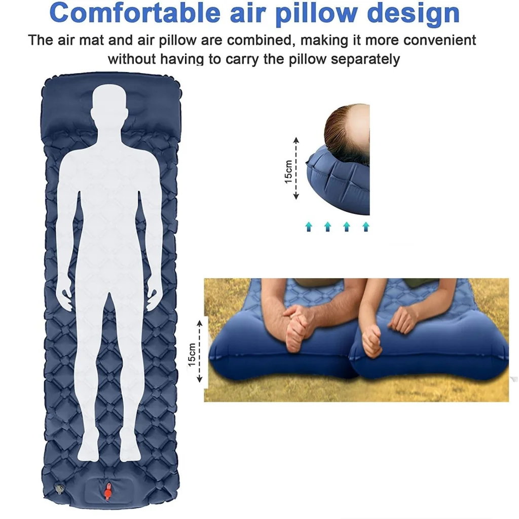 Camping Sleeping Pad Ultralight Inflatable with Pillow