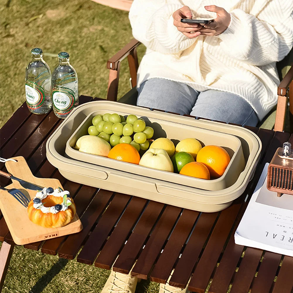 Camping Storage Box 3-in-1 Folding Outdoor Food Fruit