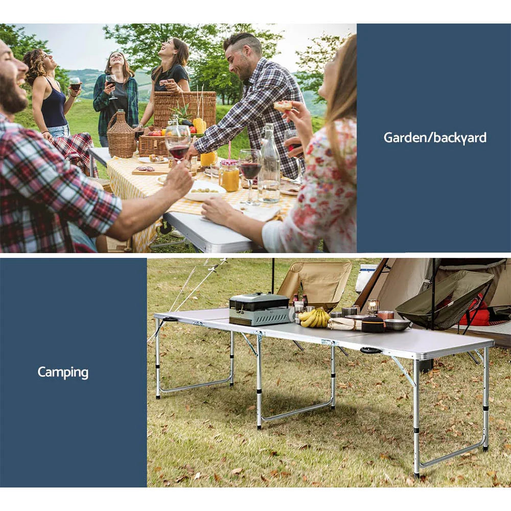 Camping Table Folding Aluminum Portable BBQ Outdoor - 240CM