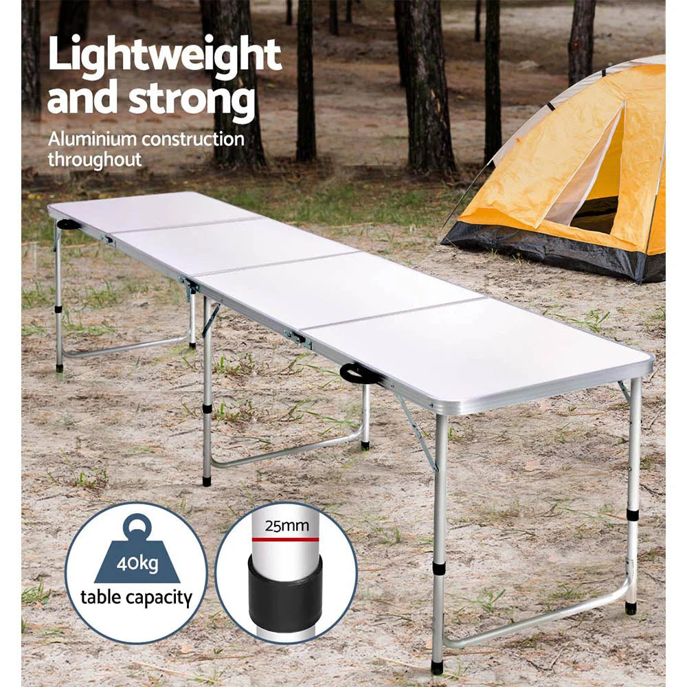 Camping Table Folding Aluminum Portable BBQ Outdoor - 240CM