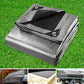 Camping tarp heavy with compact layout and accessory details