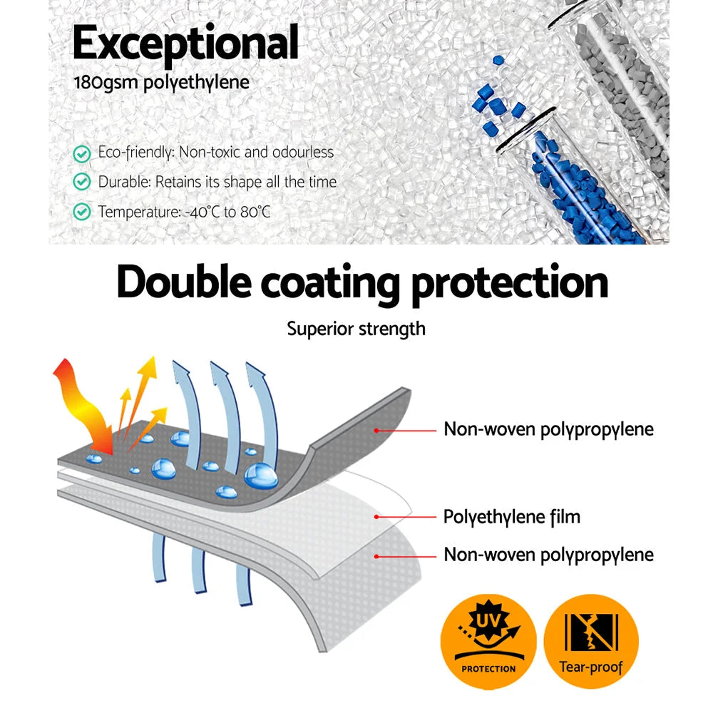 Camping Tarps Poly Tarpaulin Heavy Duty Cover 9x12M 180gsm