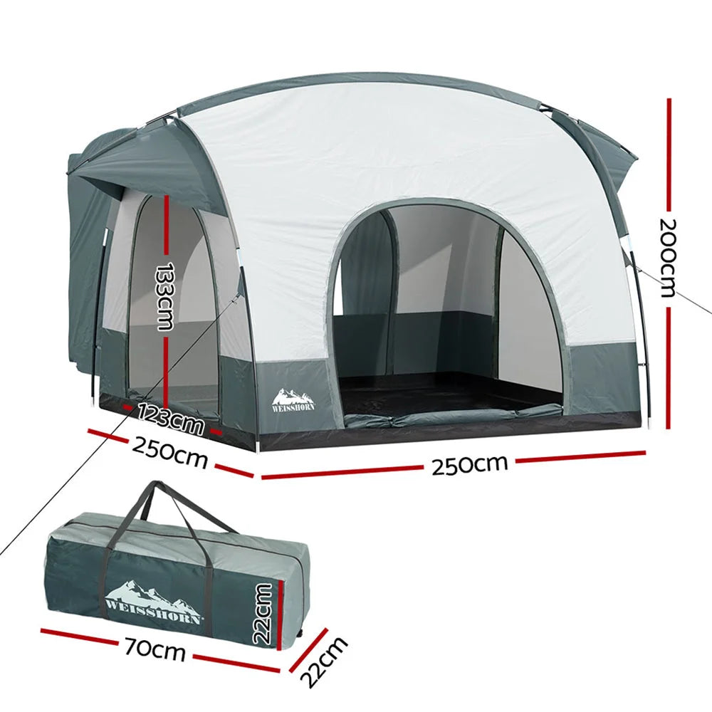 Camping tent car with suv rear extension canopy