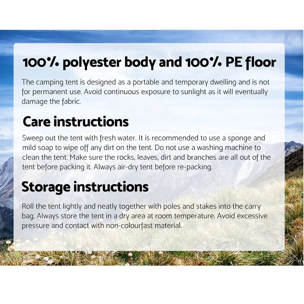 Camping Tent Instant Up 4 Person Pop-Up Tents Family Hiking