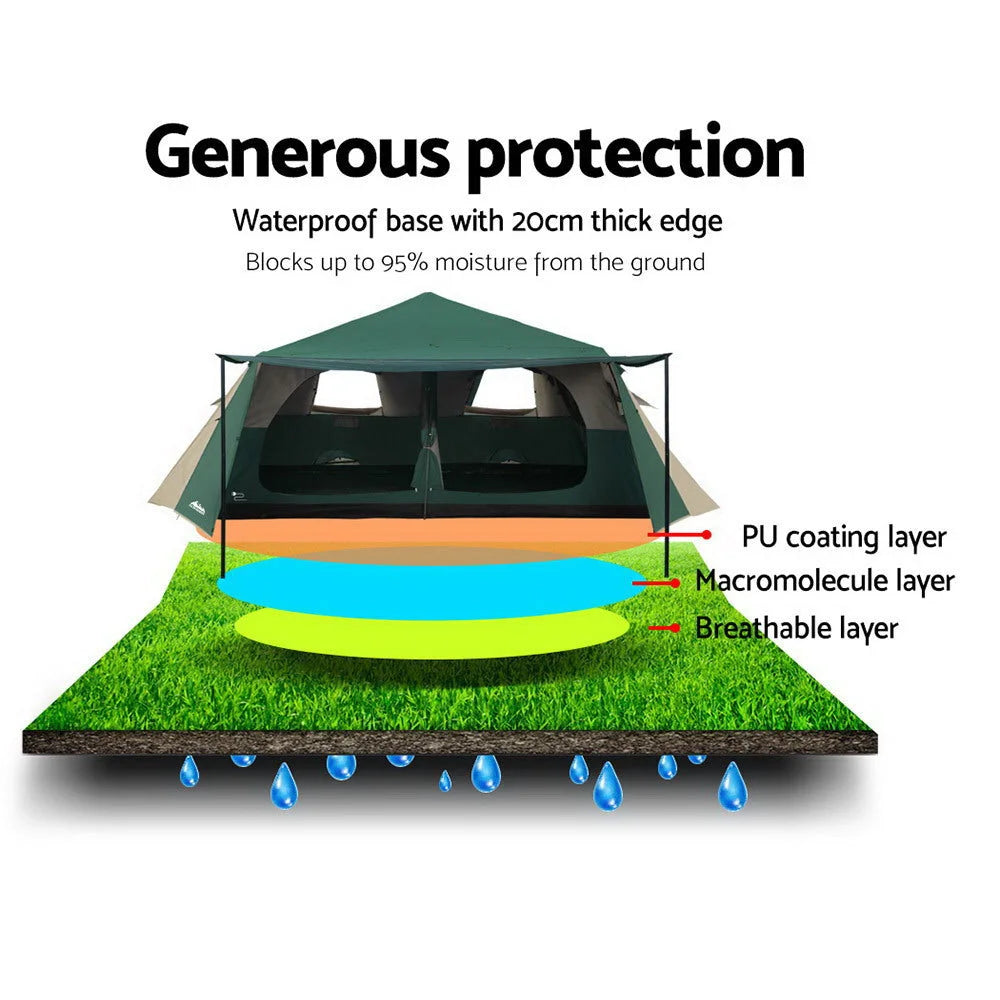 Camping Tent Instant Up 8 Person Pop Up Family Hiking Dome