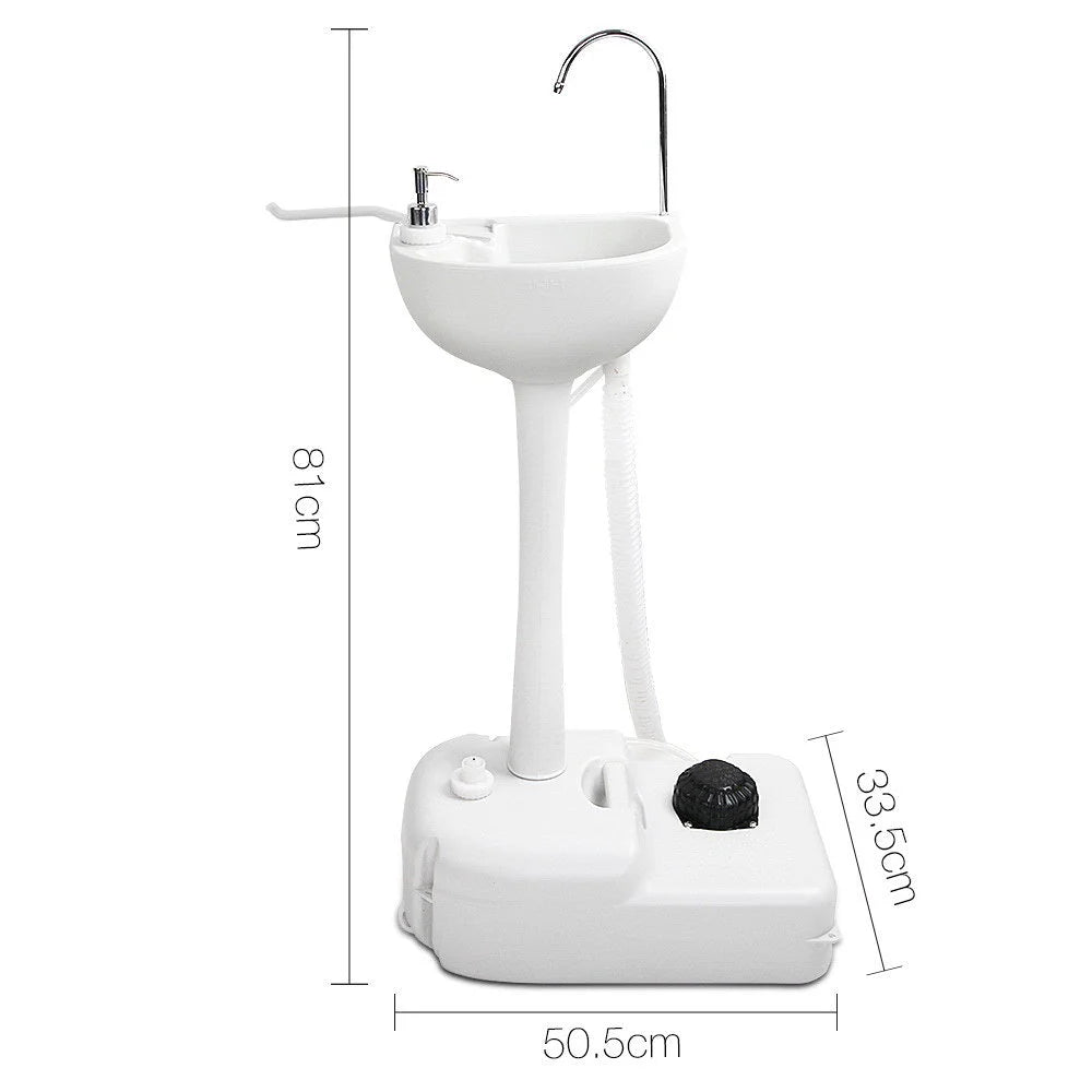 Camping wash basin with outdoor sink
