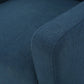 Canberra Linen Fabric Tufted Armchair in Dark Blue