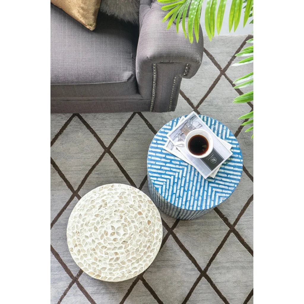 CANCUN SHELL STOOL/TABLE - Furniture > Living Room > Side