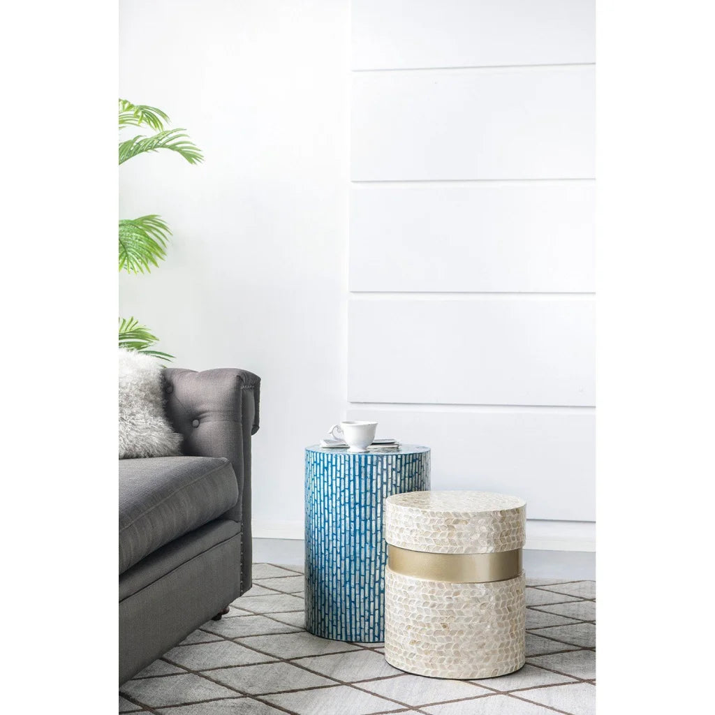 CANCUN SHELL STOOL/TABLE - Furniture > Living Room > Side