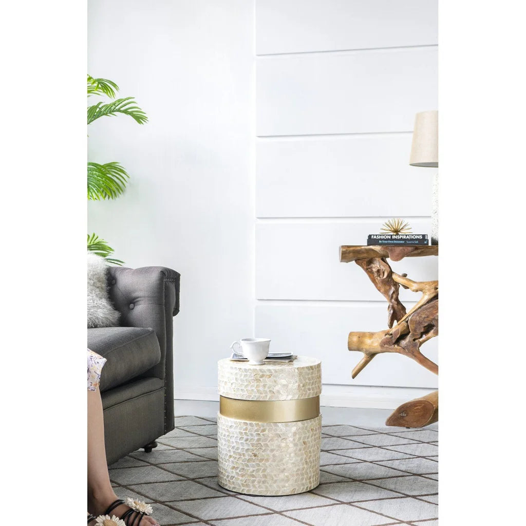 CANCUN SHELL STOOL/TABLE - Furniture > Living Room > Side