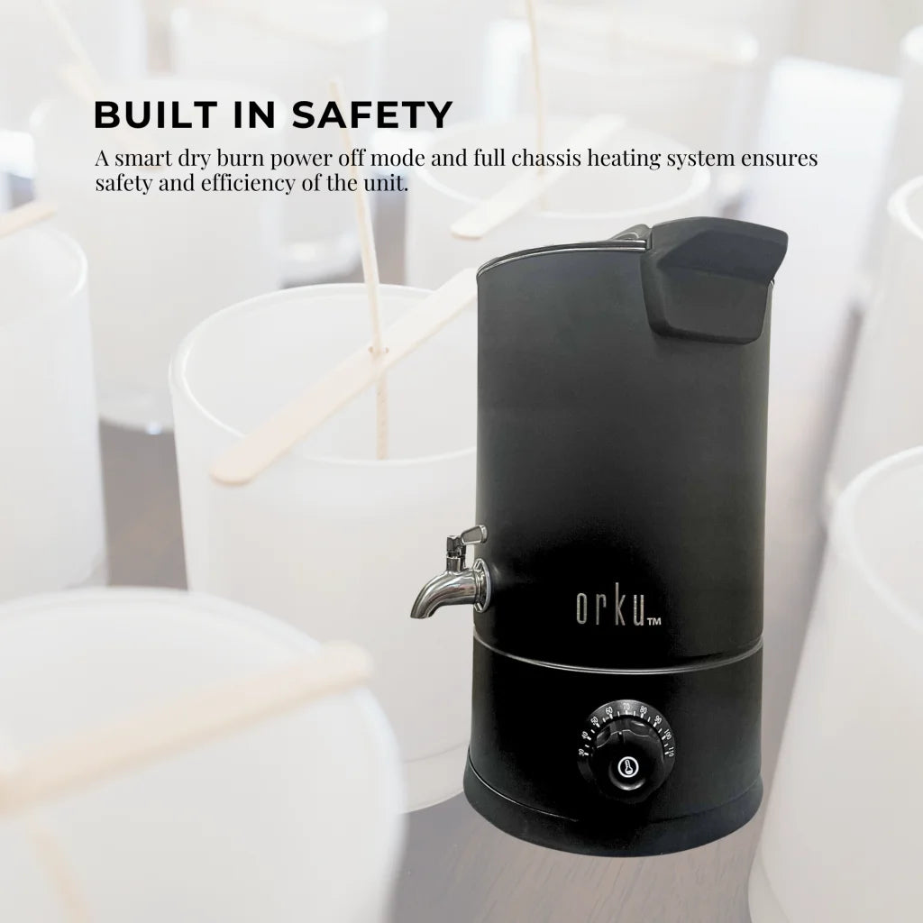 Candle Wax Heater 10L Black with Tap and Accessories - Wax