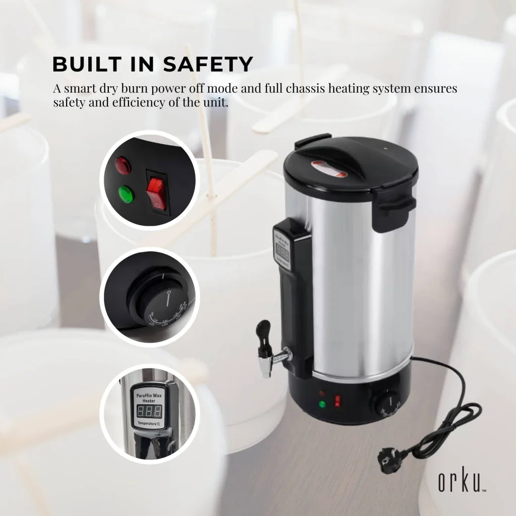 Candle Wax Heater 10L with Tap and Accessories - Candle