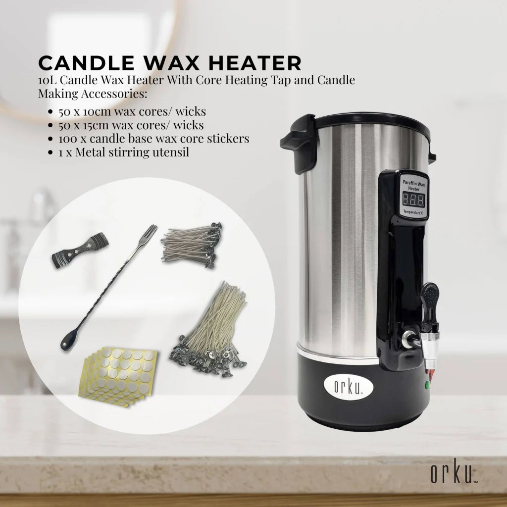 Candle Wax Heater 10L with Tap and Accessories - Candle