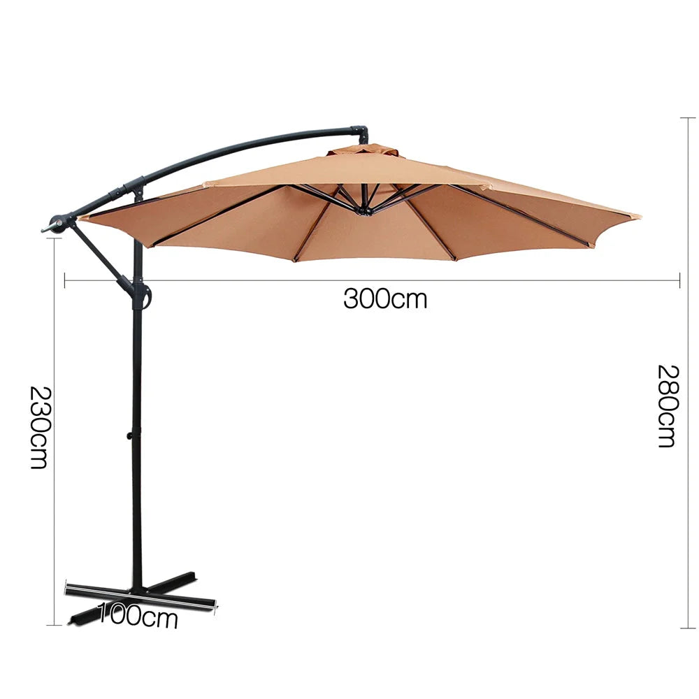 Cantilever Outdoor Umbrella 3m Beige - Outdoor