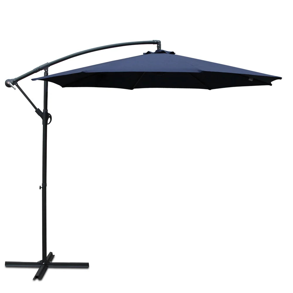 Cantilever Outdoor Umbrella 3m Navy - Outdoor