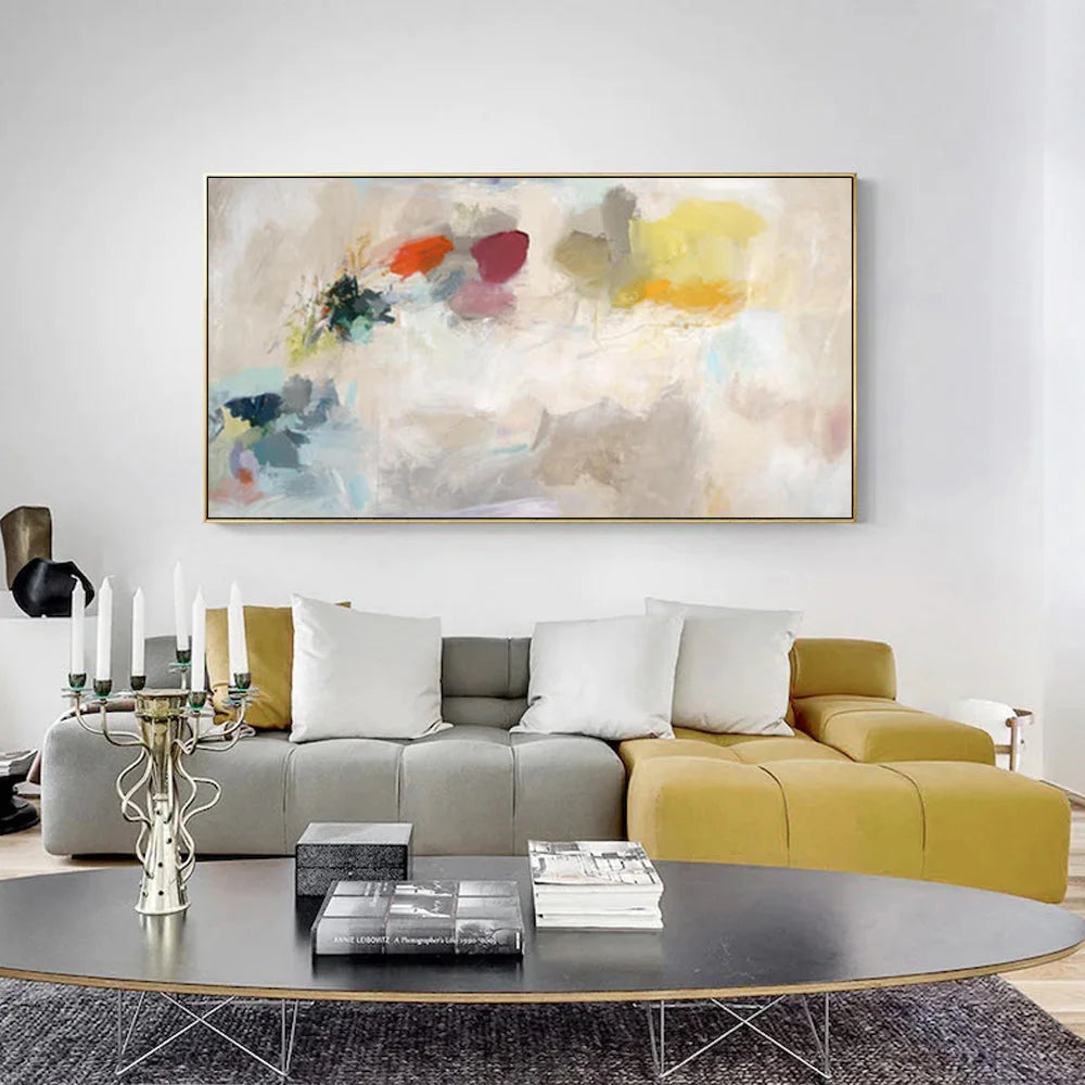 Canvas Wall Art Abstract Crystal Gold Frame 60x120cm - Home