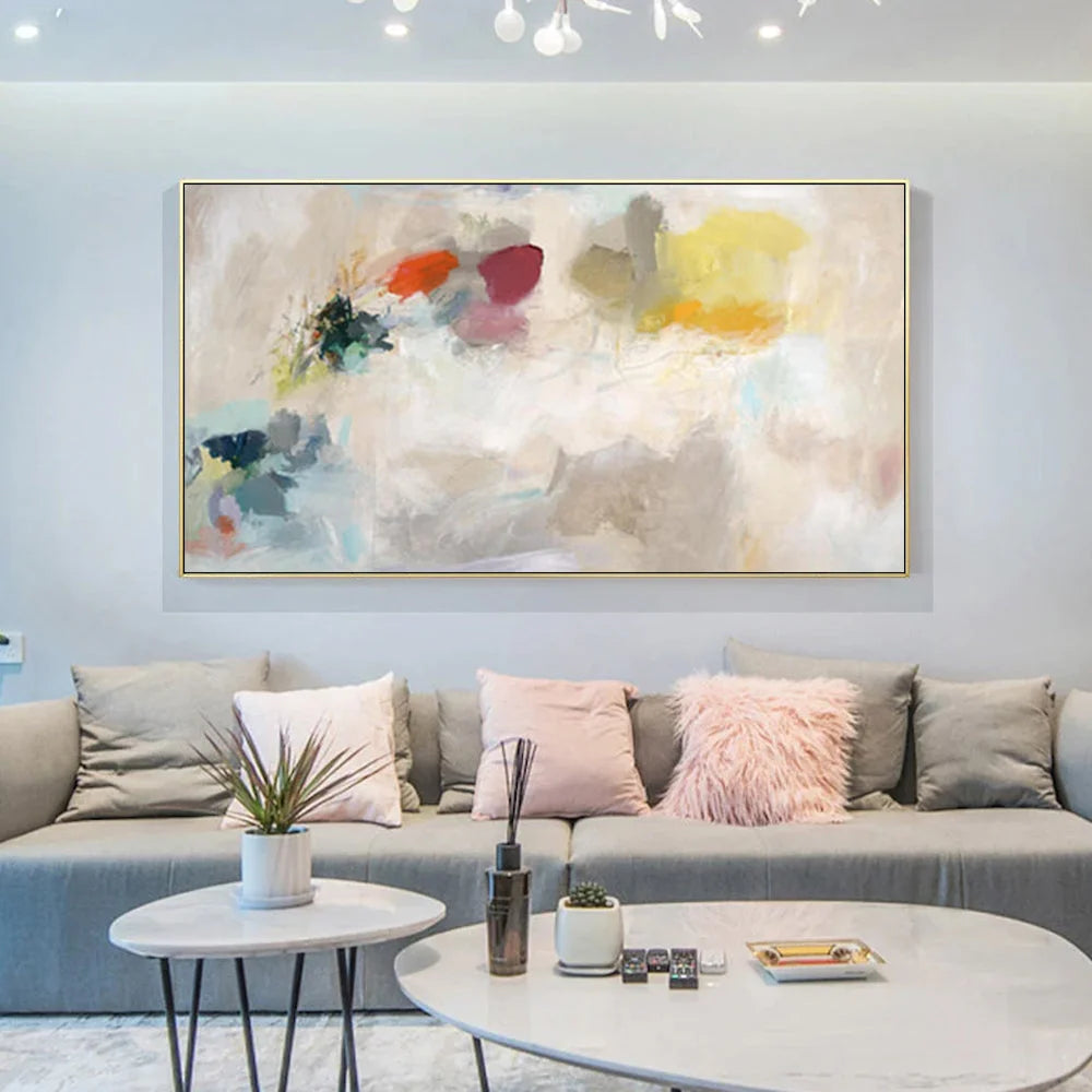 Canvas Wall Art Abstract Crystal Gold Frame 60x120cm - Home