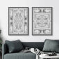 Canvas Wall Art Black White Pattern 2 Sets Black Frame