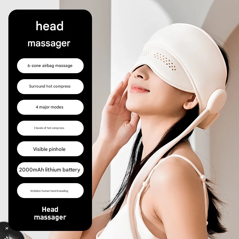 Capless Version Electric Head Massage Hat with Inflatable