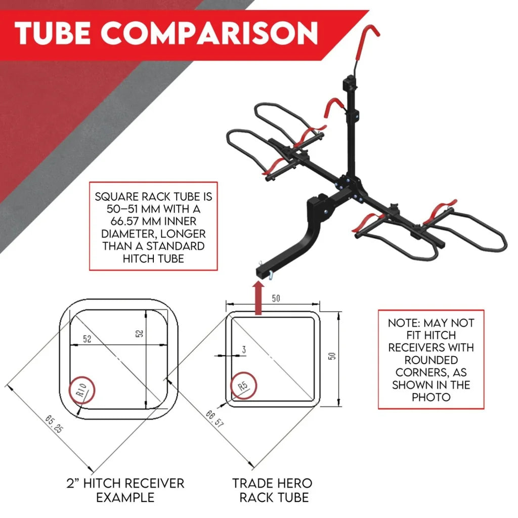 Car Bike Rack 2-Bicycle Rear Holder - SUV Hitch Mount