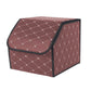 Car Boot Organizer Premium Leather Collapsible Foldable Trunk Cargo Storage Box - Coffee/Gold Stitch Small