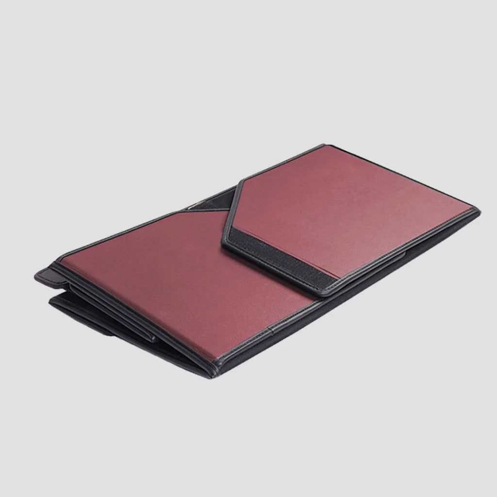 Car Boot Organizer Premium Leather Collapsible Foldable Trunk Cargo Storage Box - Red Large