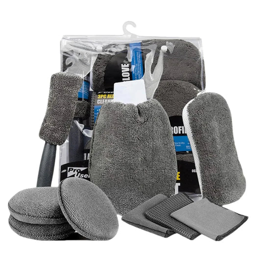 Car Cleaning Sponge Towel Brushe Set 9Pcs Car Wash Kits