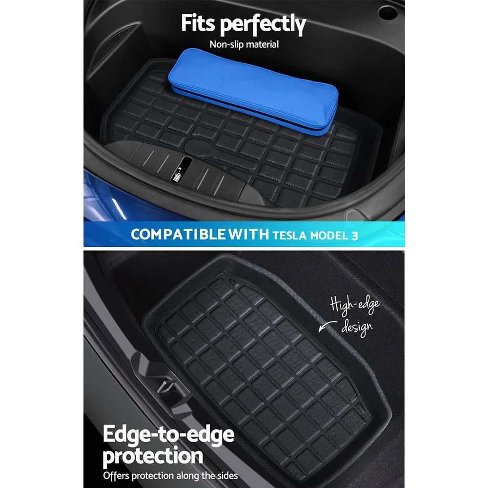 Car Rubber Floor Mats for Tesla Model 3 Trunk Toolbox Cargo