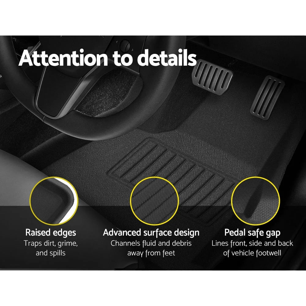 Car rubber floor with front angle shown