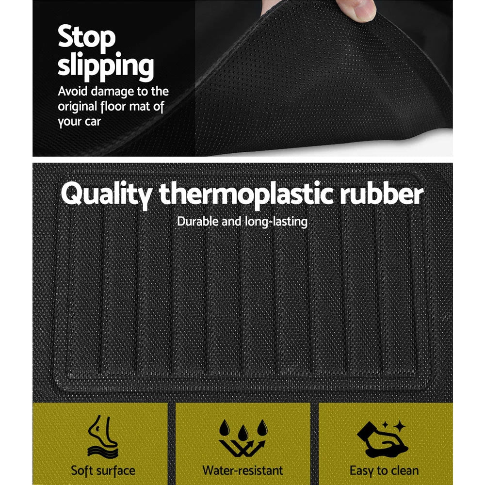 Car Rubber Floor Mats Front and Rear Fits Tesla