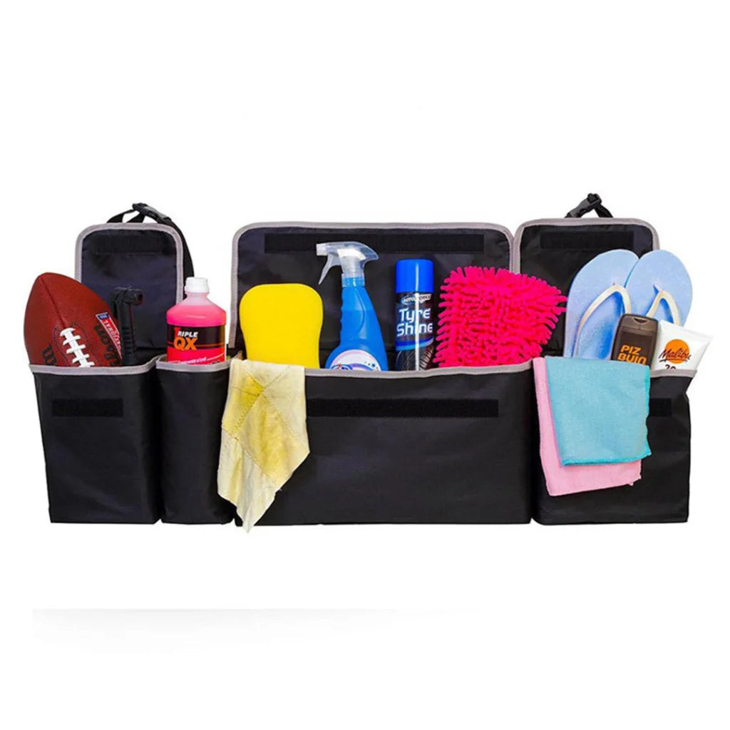 Car Storage Trunk Organizer Oxford Cloth Backseat Multi-Purpose Interior Accessories - Black