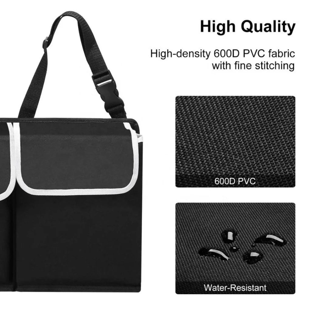Car Storage Trunk Organizer Oxford Cloth Backseat Multi-Purpose Interior Accessories - Black